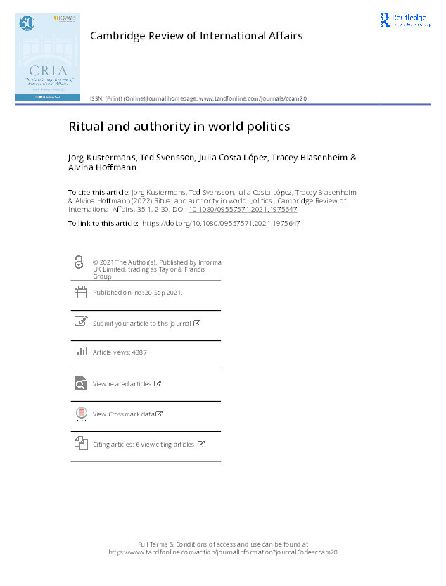 Ritual and authority in world politics Thumbnail