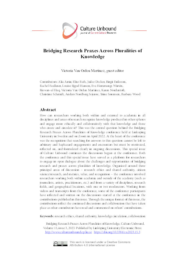 The Dialectic of Academic Practices: A Reflection by Self to Bridge the Praxes Thumbnail
