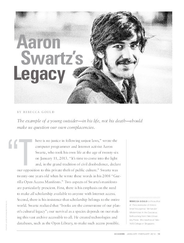Aaron Swartz's legacy Thumbnail