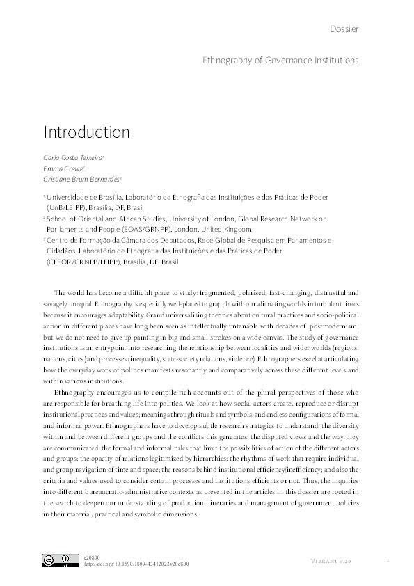 Dossier: Ethnography of Governance Institutions: Introduction Thumbnail