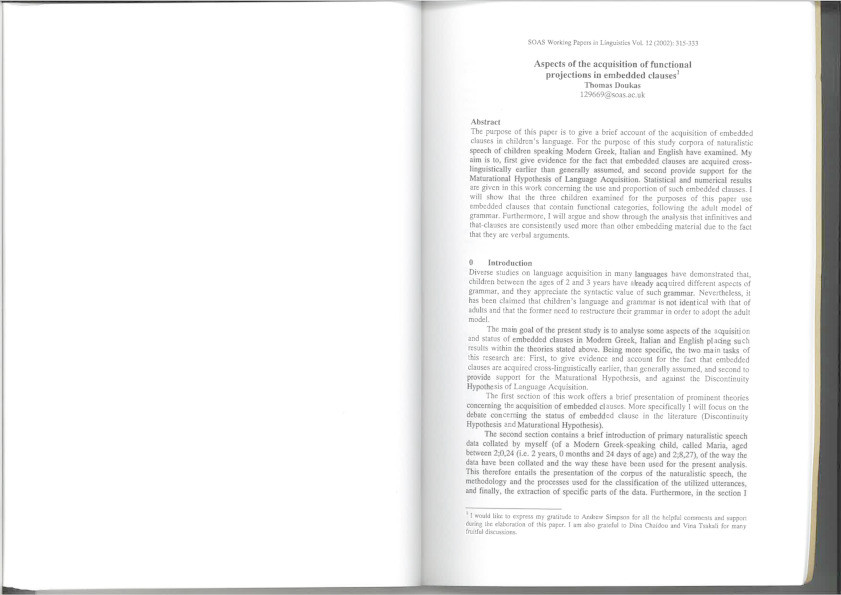 Aspects of the acquisition of functional projections in embedded clauses Thumbnail
