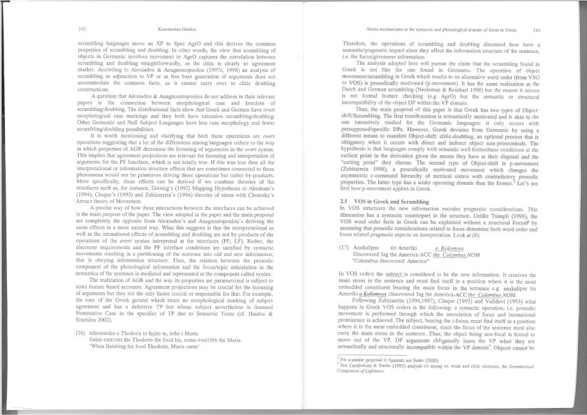 Stress mechanisms in the syntactic & phonological domain of focus in Greek Thumbnail