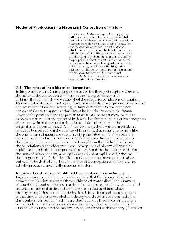 Modes of Production in a Materialist Conception of History Thumbnail