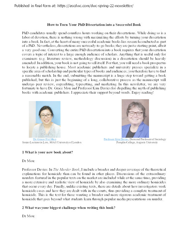 How to Turn Your PhD Dissertation into a Book Thumbnail