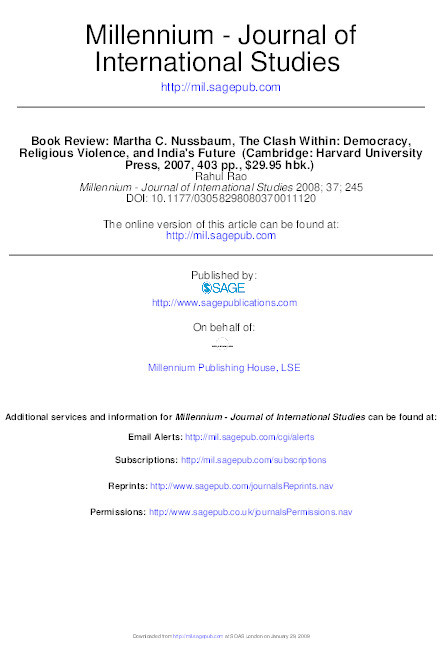 Review: 'The Clash Within: Democracy, Religious Violence, and India's Future' by Martha Nussbaum. Thumbnail