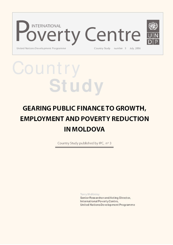 Gearing Public Finance to Growth, Employment and Poverty Reduction in Moldova Thumbnail