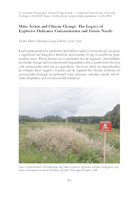 Mine action and climate change - the legacy of explosive ordnance contamination and future needs Thumbnail