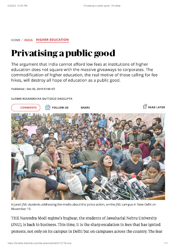 Privatising a public good Thumbnail