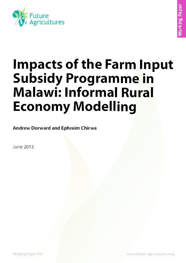 Impacts of the Farm Input Subsidy Programme in Malawi: Informal Rural Economy Modelling Thumbnail