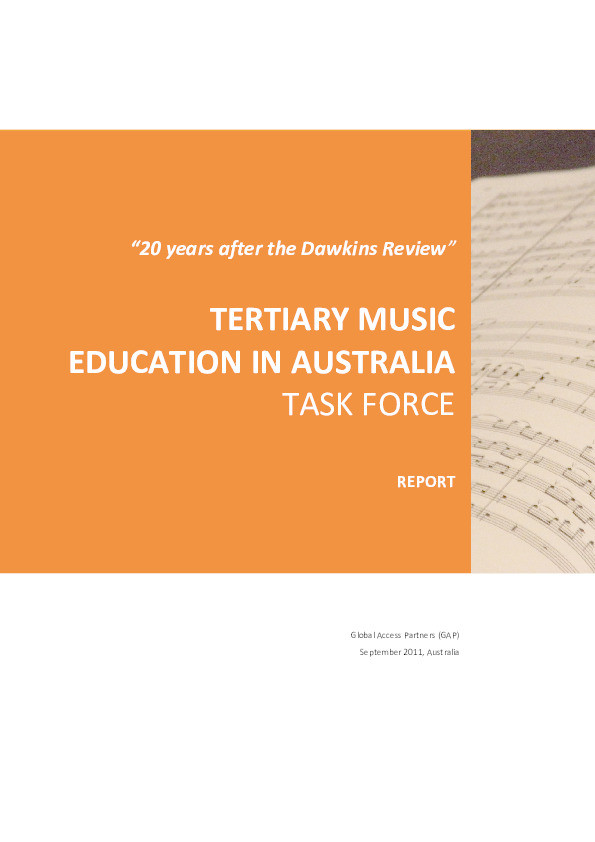 20 Years After the Dawkins Review: Tertiary Music Education in Australia Thumbnail