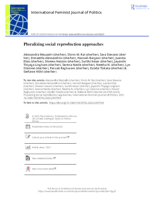 Pluralizing social reproduction approaches Thumbnail
