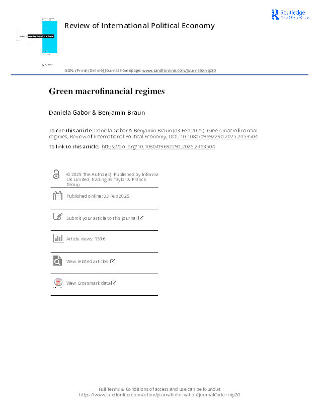 Green macrofinancial regimes Thumbnail