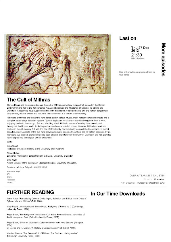 In Our Time: The Cult of Mithras Thumbnail