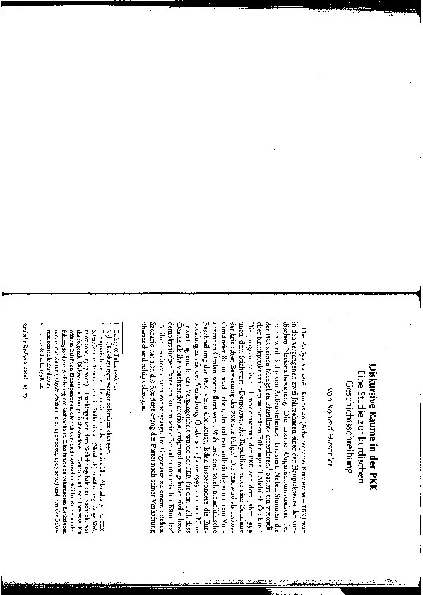 Diskursive Räume in der PKK: Eine Studie zur kurdischen Geschichtsschreibung (Discursive Spaces in the PKK: A Study on Kurdish Historiography) Thumbnail