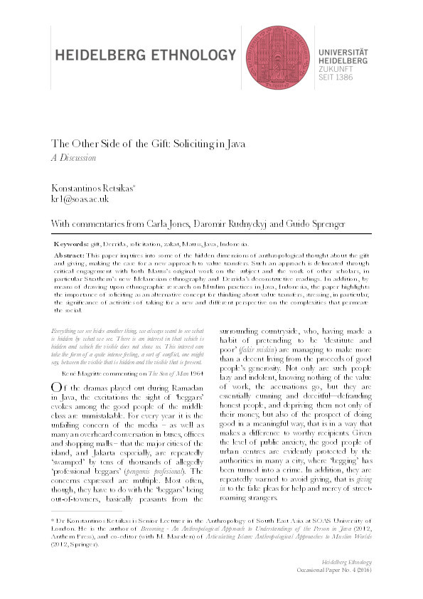 The Other Side of the Gift: Soliciting in Java Thumbnail