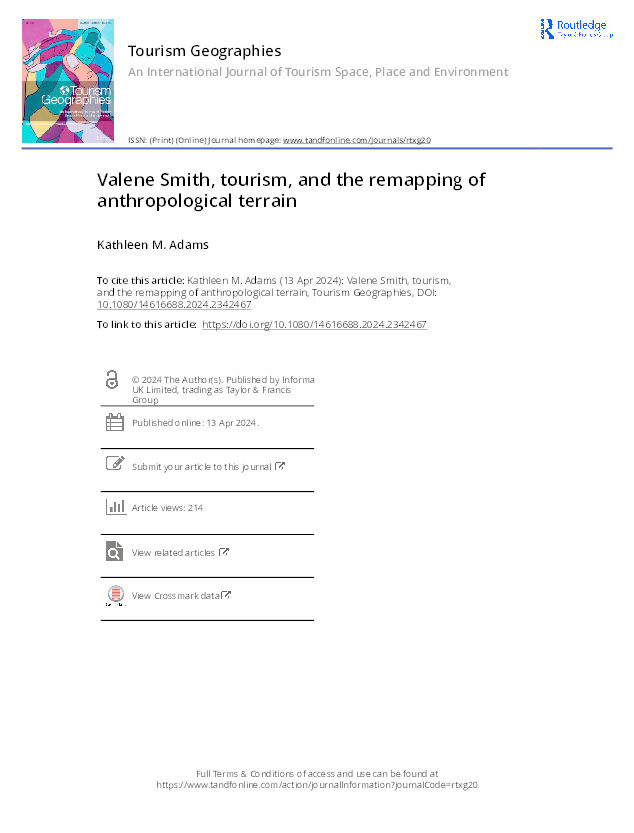 Valene Smith, tourism, and the remapping of anthropological terrain Thumbnail