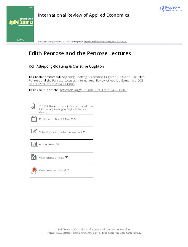 Edith Penrose and the Penrose Lectures Thumbnail