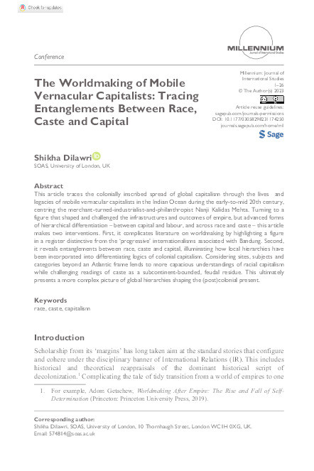The Worldmaking of Mobile Vernacular Capitalists: Tracing Entanglements Between Race, Caste and Capital Thumbnail