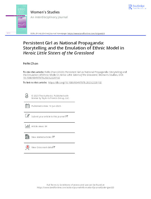 Persistent Girl as National Propaganda: Storytelling and the Emulation of Ethnic Model in 'Heroic Little Sisters of the Grassland' Thumbnail