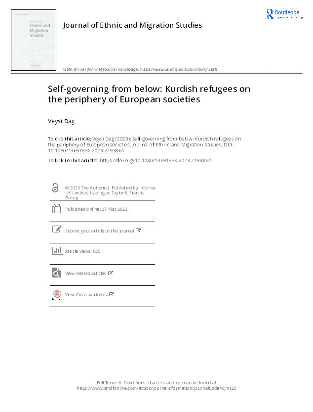 Self-governing from below: Kurdish refugees on the periphery of European societies Thumbnail