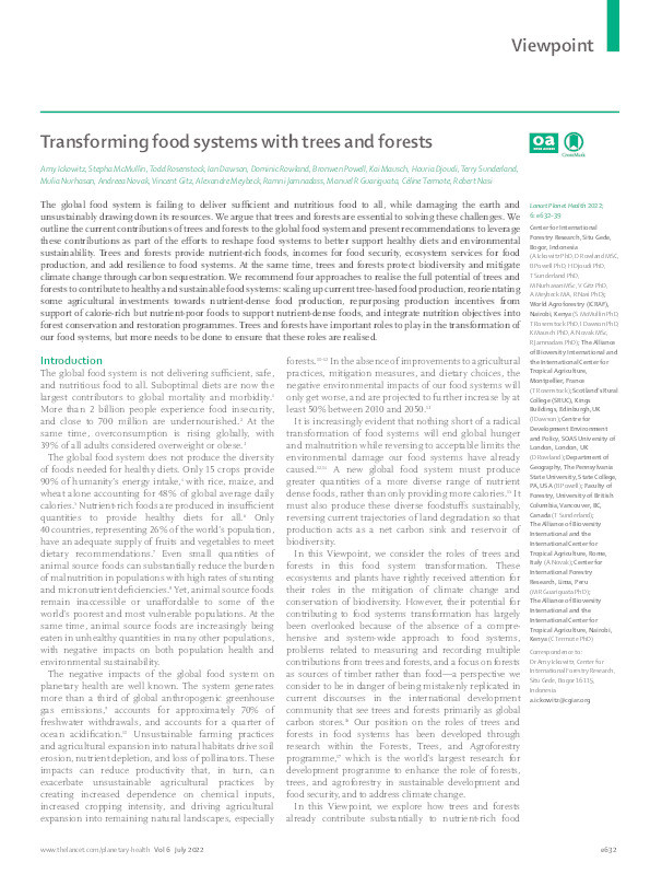Transforming food systems with trees and forests. Thumbnail