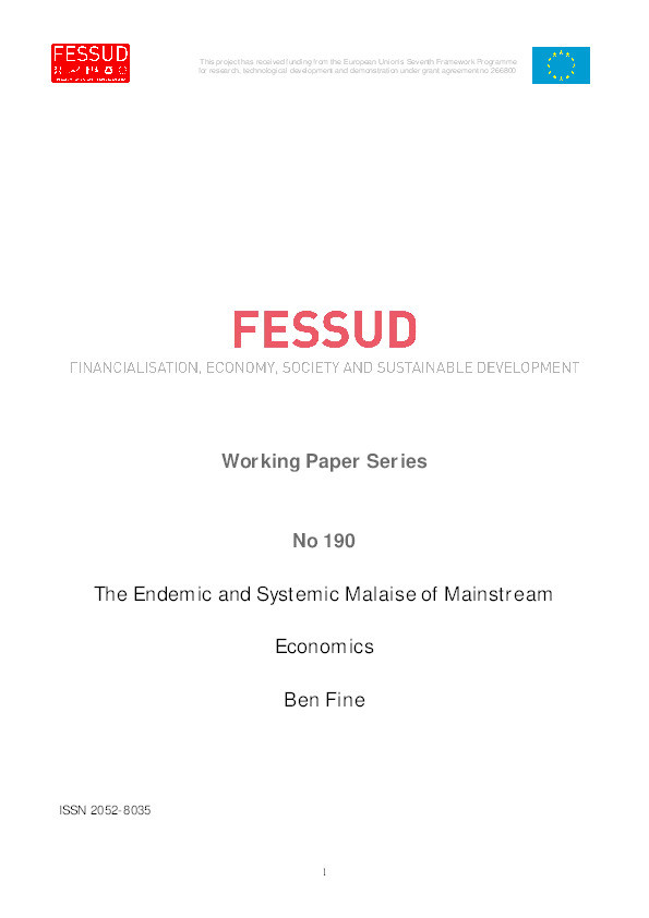 The Endemic and Systemic Malaise of Mainstream Economics. Thumbnail