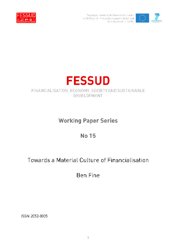 Towards a Material Culture of Financialisation. FESSUD Working Paper Series; No. 15 Thumbnail