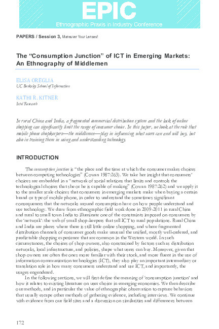The "Consumption Junction" of ICT in Emerging Markets:  An Ethnography of Middlemen Thumbnail