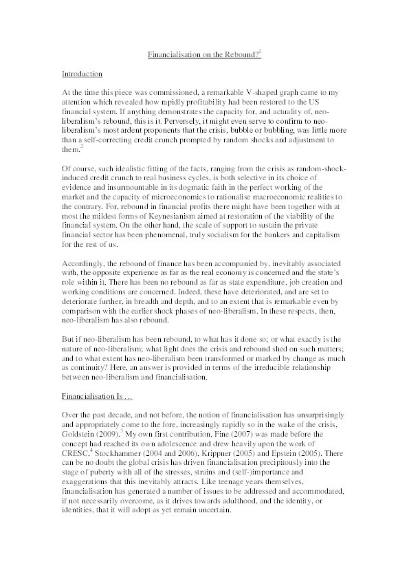 Financialisation on the Rebound? Thumbnail