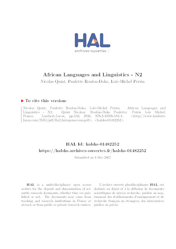 The locative system in Cuwabo and Makhuwa (P30 Bantu languages) Thumbnail