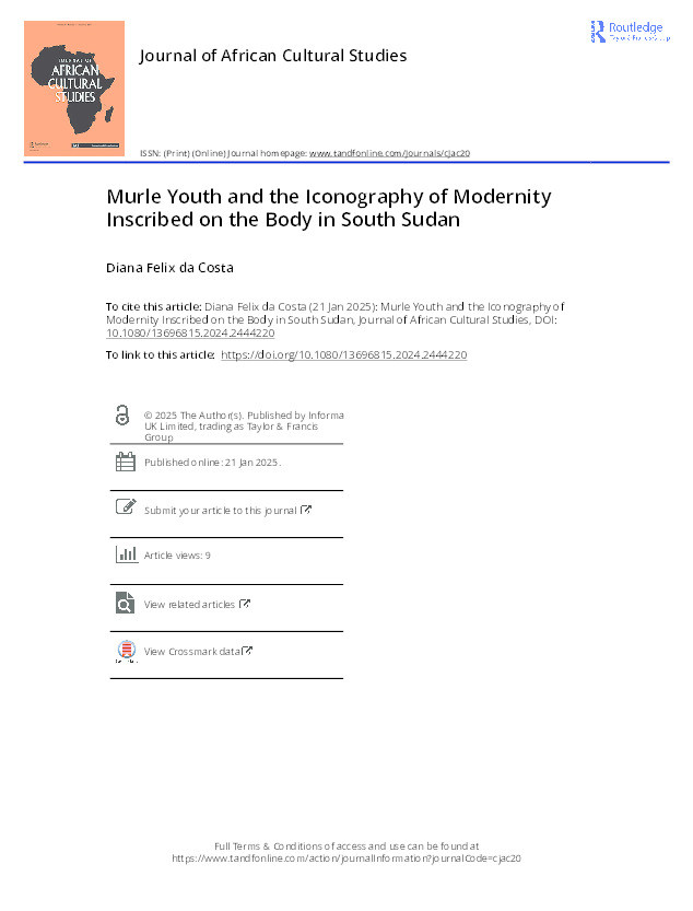 Murle Youth and the Iconography of Modernity Inscribed on the Body in South Sudan Thumbnail