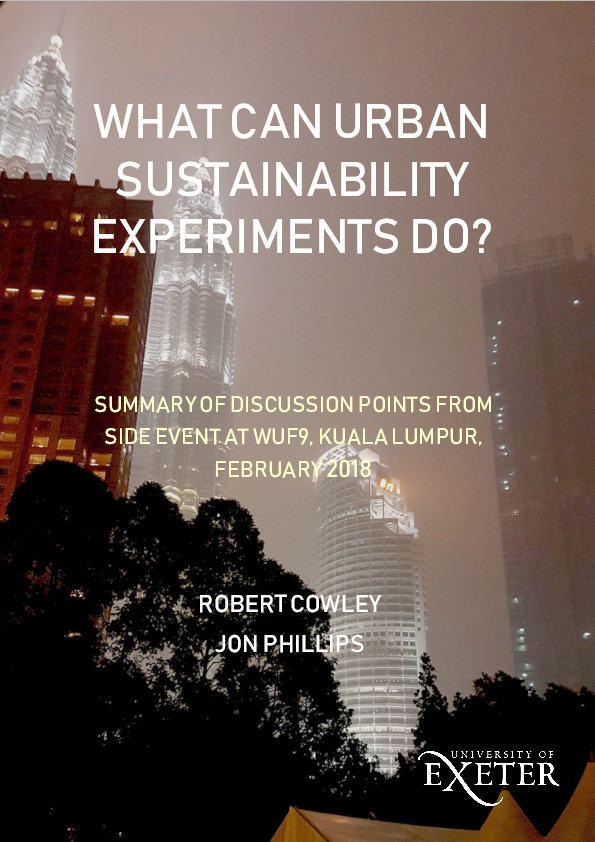 What Can Urban Sustainability Experiments Do? Thumbnail