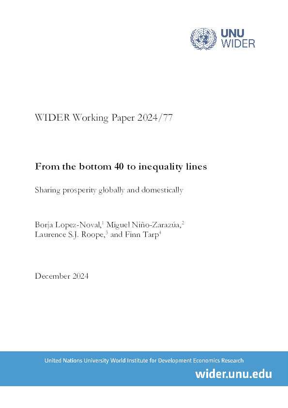 From the bottom 40 to inequality lines: Sharing prosperity globally and domestically Thumbnail