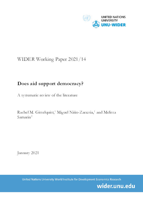 Does aid support democracy? A systematic review of the literature Thumbnail