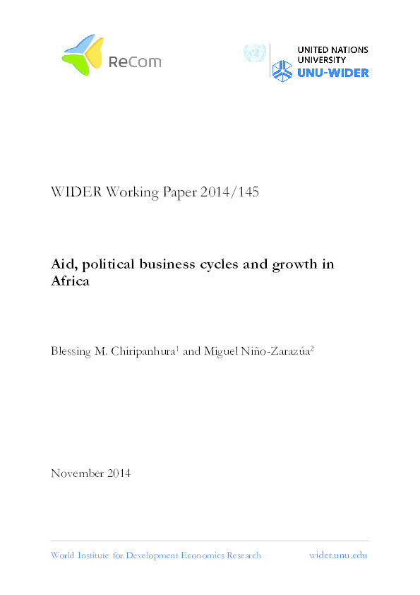 Aid, Political Business Cycles and Growth in Africa Thumbnail