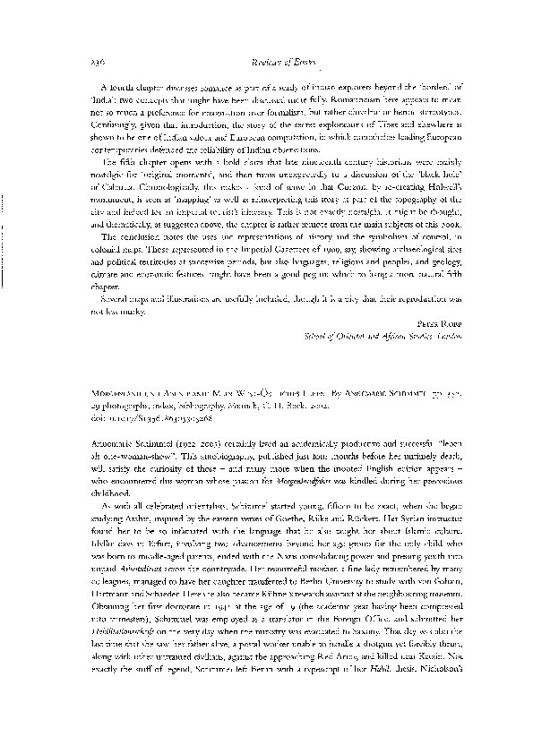 Review of Annemarie Schimmel, Morgenland und Abendland: Mein west-östliches Leben (Munich, 2002). Thumbnail