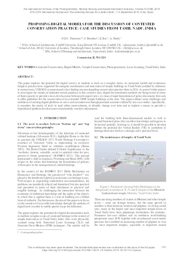 Proposing Digital Models For The Discussion Of Contested Conservation Practice: Case Studies From Tamil Nadu, India Thumbnail