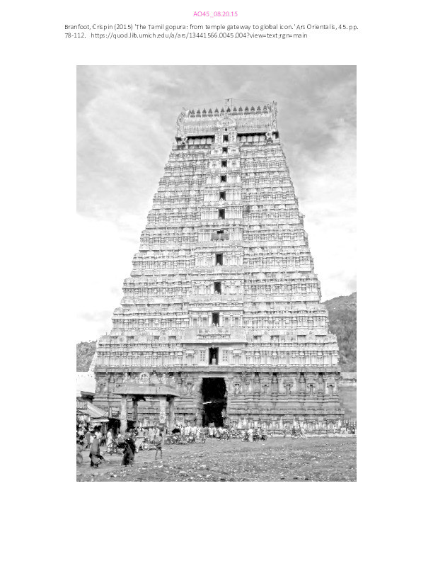 The Tamil gopura: from temple gateway to global icon Thumbnail