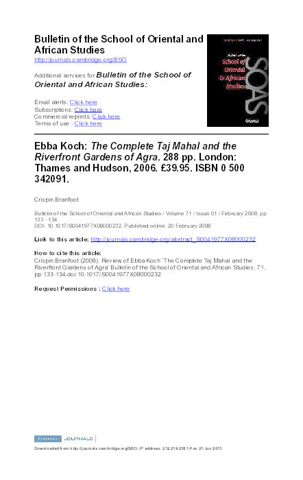 Ebba Koch: The Complete Taj Mahal and the Riverfront Gardens of Agra. Thumbnail