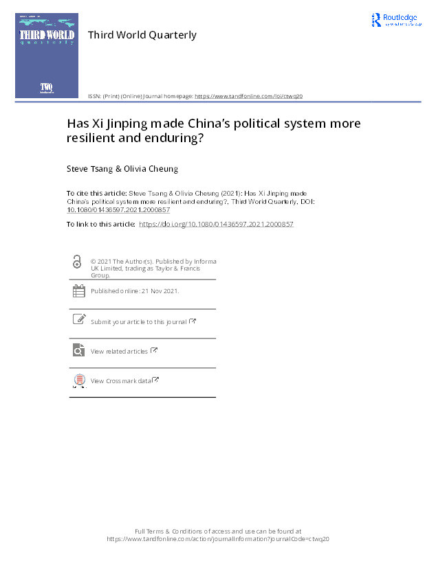 Has Xi Jinping made China’s political system more resilient and enduring? Thumbnail