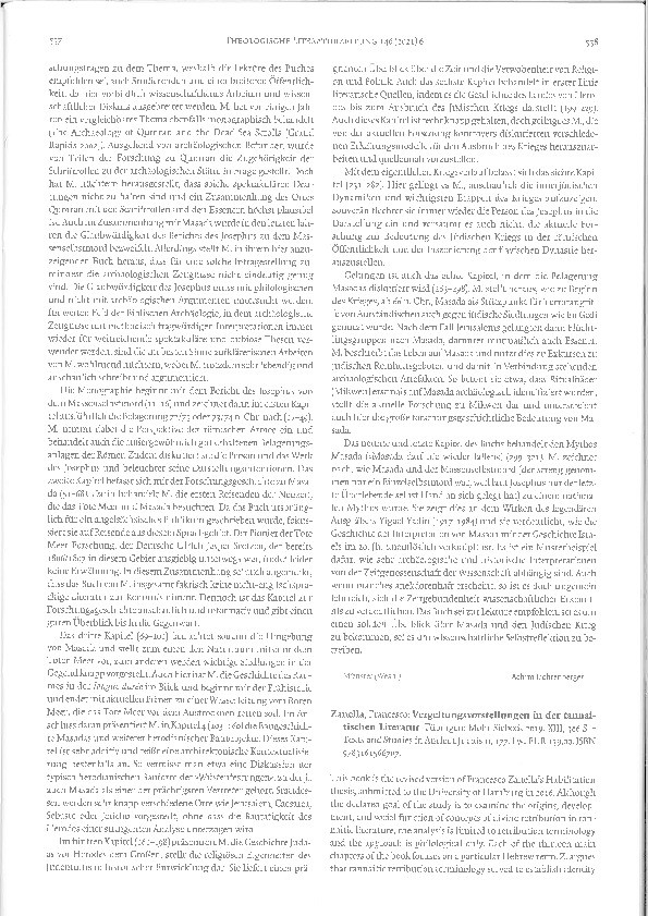 Review of: Francesco Zanella, Vergeltungsvorstellungen in der tannaitischen Literatur (Tübingen: Mohr Siebeck, 2019) Thumbnail