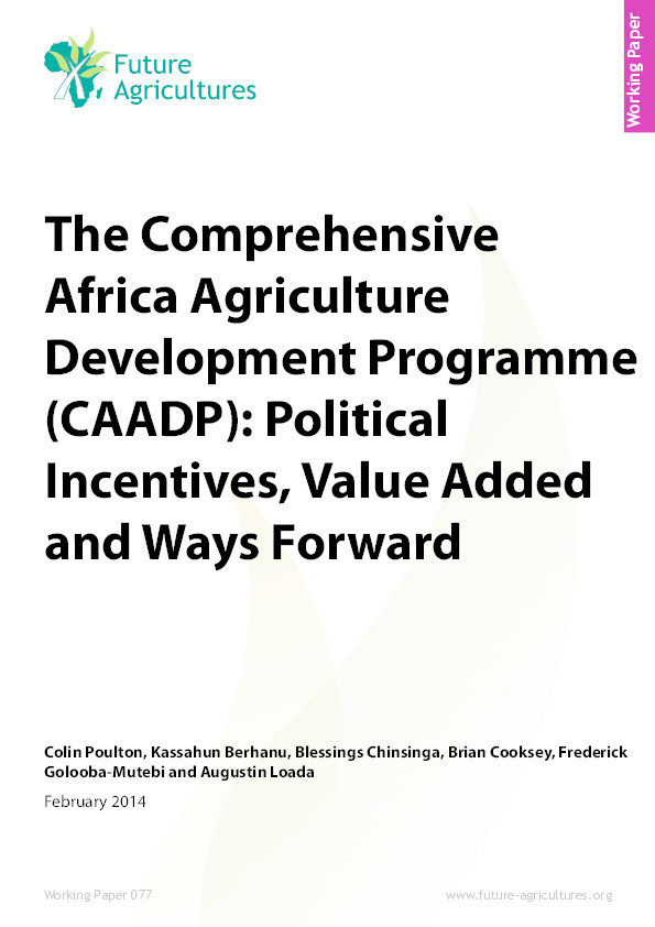 The Comprehensive Africa Agriculture Development Programme (CAADP): Political Incentives, Value Added and Ways Forward Thumbnail