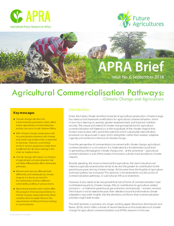 Agricultural Commercialisation Pathways: Climate Change and Agriculture Thumbnail