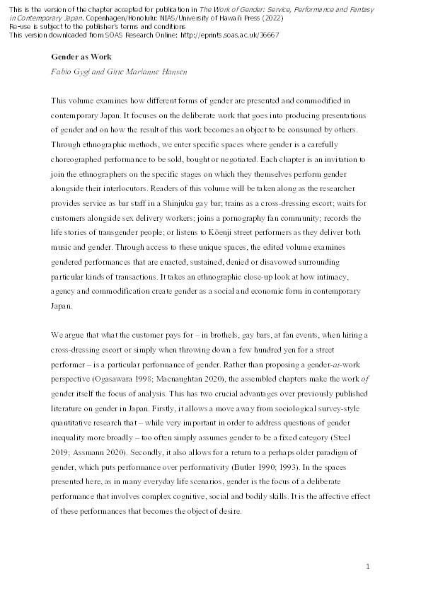 Introduction: Gender as Work Thumbnail