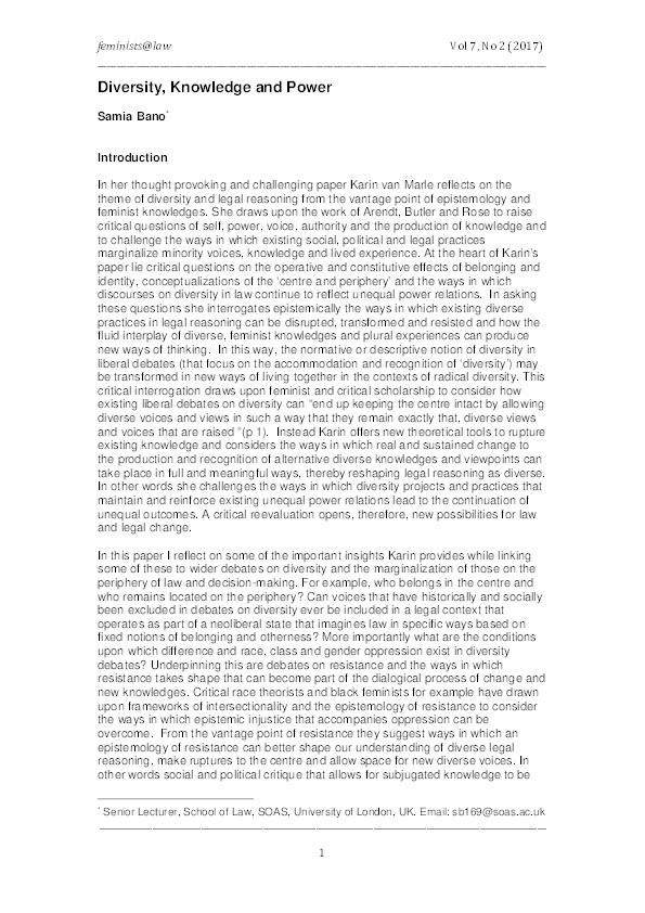 Legal Diversity, Knowledge and Power Thumbnail