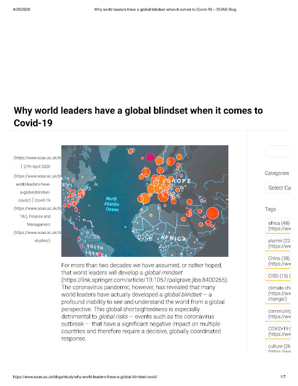 Why world leaders have a global blindset when it comes to Covid-19 Thumbnail