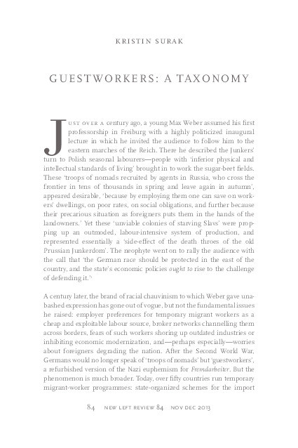 Guestworkers: A Taxonomy Thumbnail