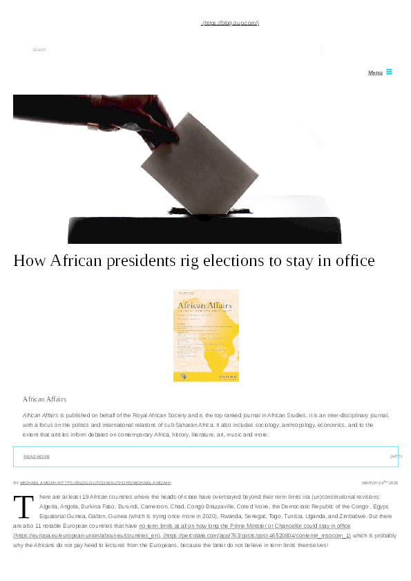 How African presidents rig elections to stay in office Thumbnail