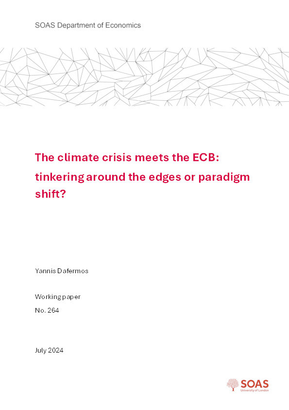 The climate crisis meets the ECB: tinkering around the edges or paradigm shift? Thumbnail