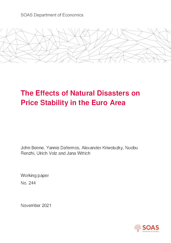 The Effects of Natural Disasters on Price Stability in the Euro Area Thumbnail